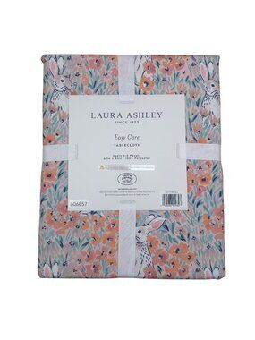 Laura Ashley Easy Care Polyester Tablecloth 60" x 84" Seats 6-8 Cottontail Bunny